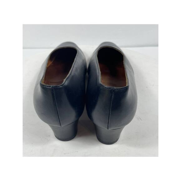 Coach Vintage Black Mini Heels Women's Size 7M Italy Chunky Heel - Picture 5 of 12